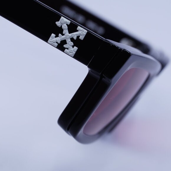 Off-White OERI14C CLIP ON 1025 Sunglasses Black Square Frame, Clear/Red Lenses - Picture 10 of 12